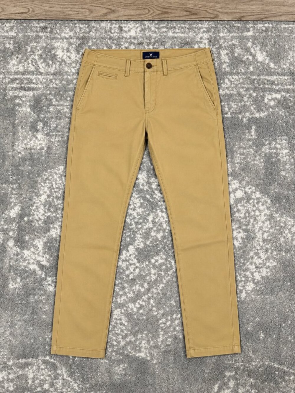 American Eagle Khaki Chino Pants Tan Straight Leg Casual Trousers